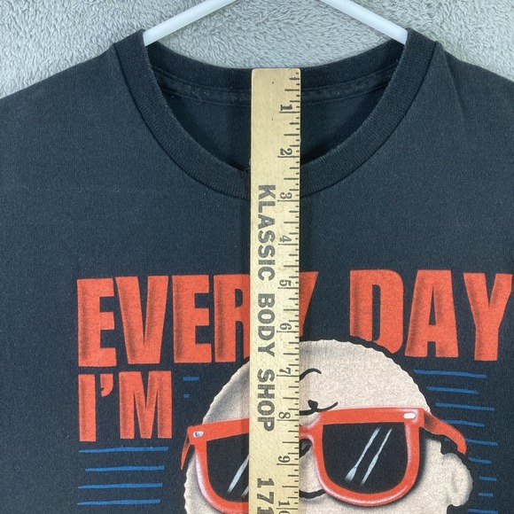 Peanuts Charlie Brown Shirt Adult Medium Black Everyday I'm Shufflin Graphic Tee - Picture 8 of 12